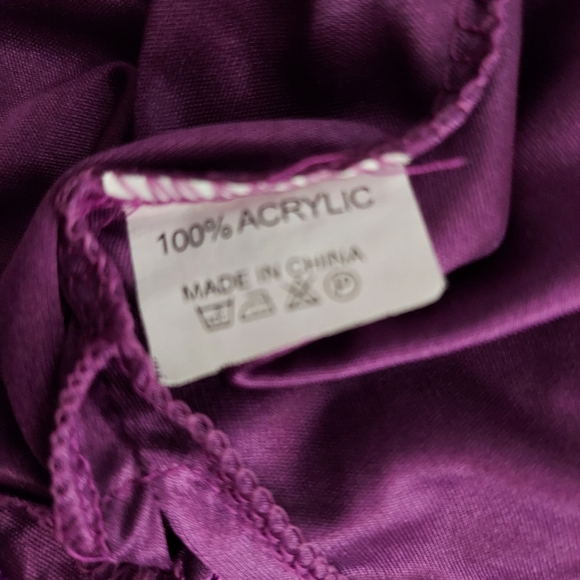 Vintage~ Purple Crochet Beaded Lined Blouse • Medium - Picture 4 of 12